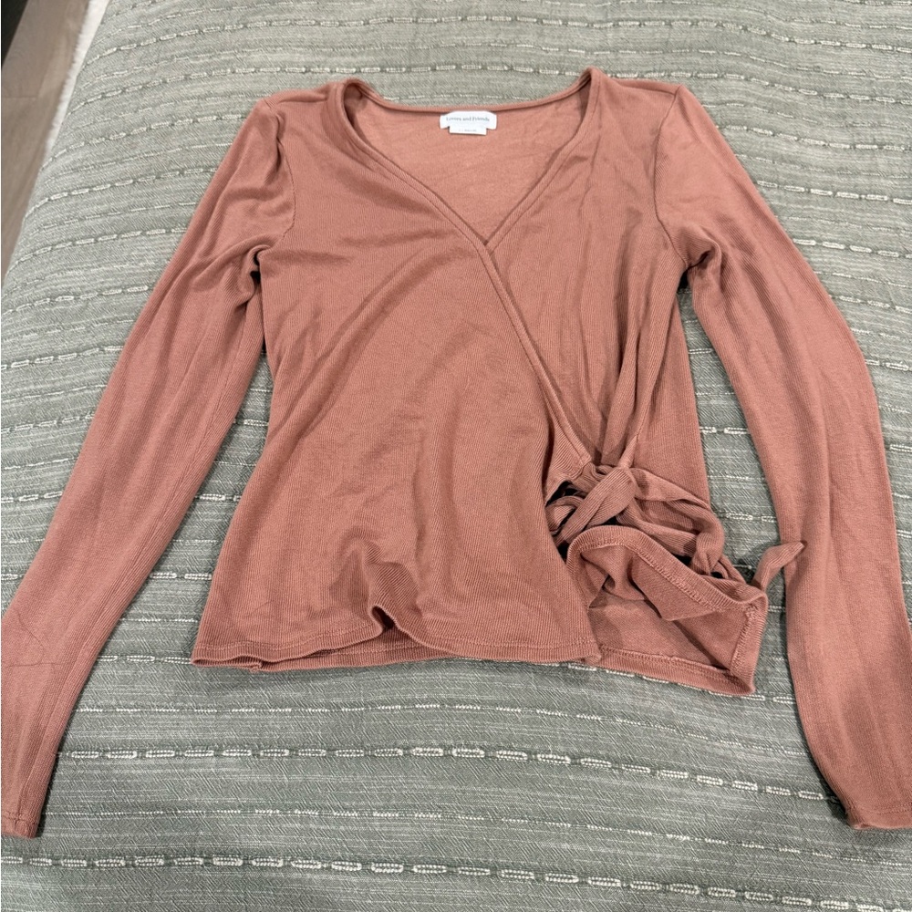Lovers + Friends Rust Wrap Blouse